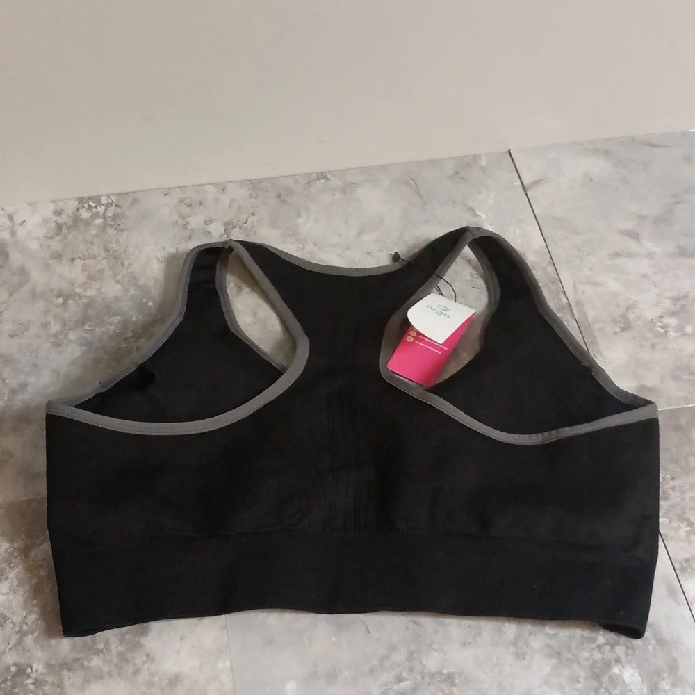 Women's Size XXXL High Impact Racerback Sports Bra Padded Black - Picture 7 of 10